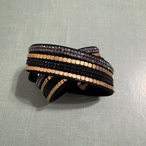Black and Gold Wrap Bracelet